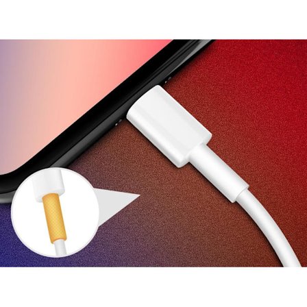 iPhone 13 12 lightning USB-kabel støtter hurtiglading hvit