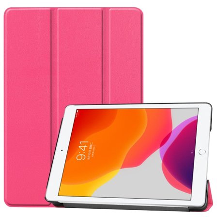 iPad 10.2 (2021) / (2020) / (2019) Tri-fold Stand Cover Vegansk læder Beskyttende Smart Tablet Case med Auto Sleep / Wake - Rose