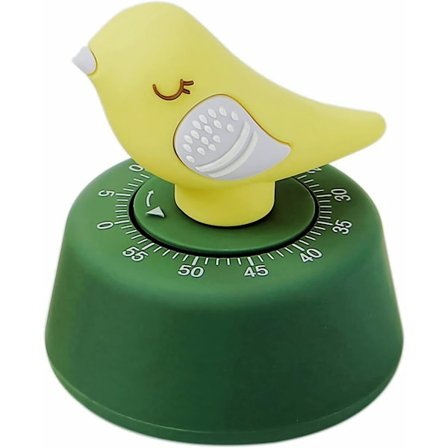 Mekaaninen keittiöajastin, söpö lintuajastin lapsille, käsinveivattava