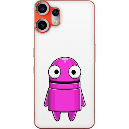 Kompatibelt Mobildeksel til Nothing Nothing CMF Phone 2 Pro Rosa tegneseriefigur med rund form og store øyne på mørk bakgrunn