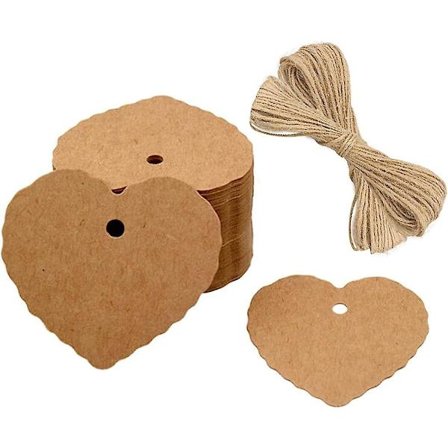 100 Kraft Papir Tags, Gave Tags, Bagage Tags - Blanke Tags Til Bryllup, Fødselsdag, Bagage