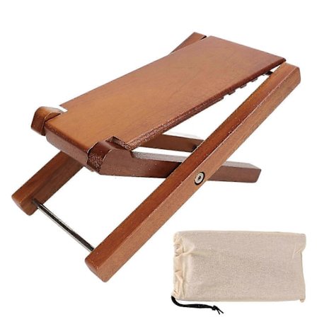 Kitaran jalkatuki Tukeva puu Tyylikäs tyyli 3 Säädettävä korkeus Taitettava kitaran jalkajakkara kitaransoittoesitykseen Saarnipuu