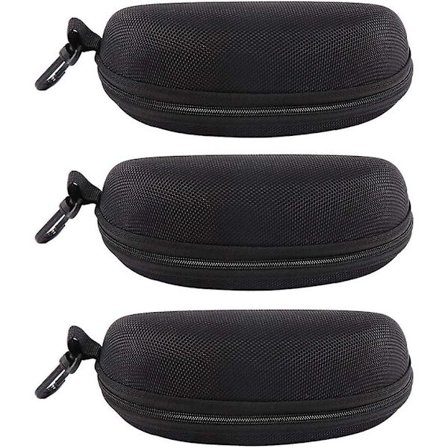 Pakke med 3 solbriller Etui Glidelås Hard Etui Med Belteklips