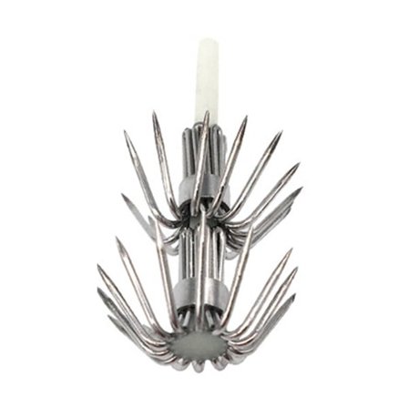 10 stk rustfritt stål lysende dobbeltlags paraply blekksprut blekksprutfiskekrok 4