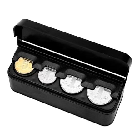 för Creative Coin för case med lock Mångsidighet för fordon Small Change Classic Black Premium Plastic Coin