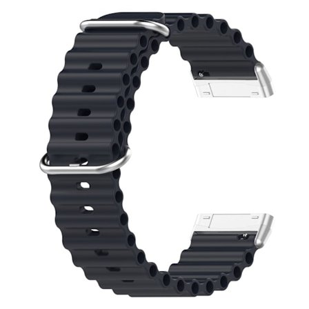 Fitbit Sense 2 / Versa 4 / 3 klockarmband i oceanbandsstil - Midnattssvart
