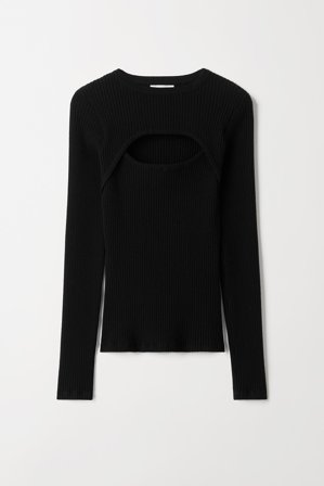 Soft Goat - Cut out o-neck - Women cashmere sweater - XL - Black