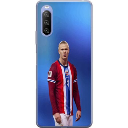 Kompatibelt Mobildeksel til Sony Xperia 10 III Lite Erling Haaland Manchester City Norge fotball angriper toppspiller utrolig målproduksjon kraftig ra