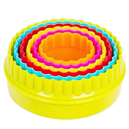 Sæt med 2 runde kageformssæt, fondantkageformssæt, assorterede farver Shape1 KLB