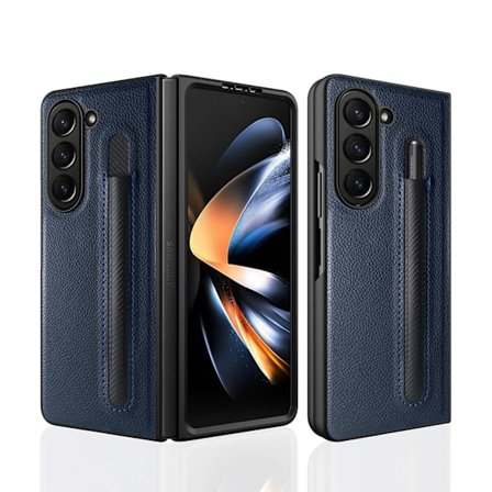 Samsung Galaxy Z Fold telefonfodral med litchimönster och pennfack model 1