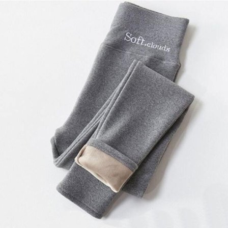 Fleecefodrade Leggings Vinter Leggings LJUSGRÅ 2XL