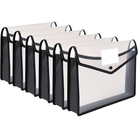 ts, 6 stk. Popper-pung, plastlomme, polykonvolut, udvidelig filpung, dokumentmappe med tryklås og kortspor, premium lomme