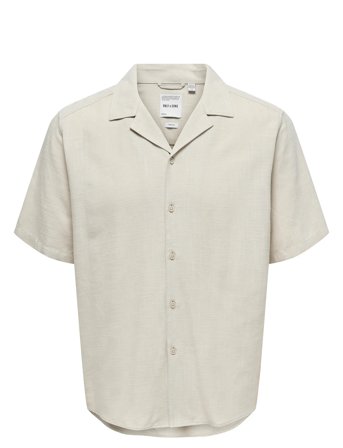 ONLY & SONS Onsjannick Structure Ss Resort Shirt - Cream - XL
