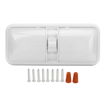 LED-inredningsläslampa 12 Volt LED-lampa Dubbelströmbrytare Tak Dubbelkupol Oval Lins för Husbil