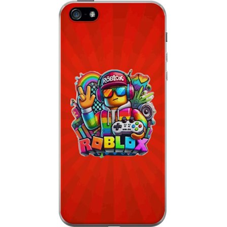 Yhteensopiva Puhelinkuori Apple Apple iPhone 5 Roblox Pelaaja Sateenkaari värikkäällä hahmolla ja peliohjaimella virkistävä ja hauska suunnittel