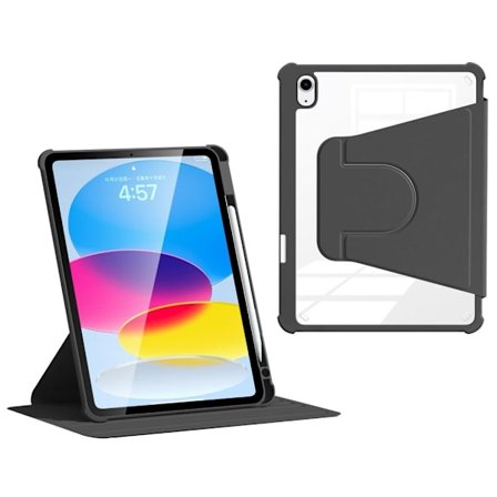 iPad 10.9" 2022 / iPad 11" 2025 Cover med roterbart stativ - Black