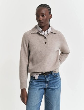 GANT Wool Knit Rugger - Beige - L