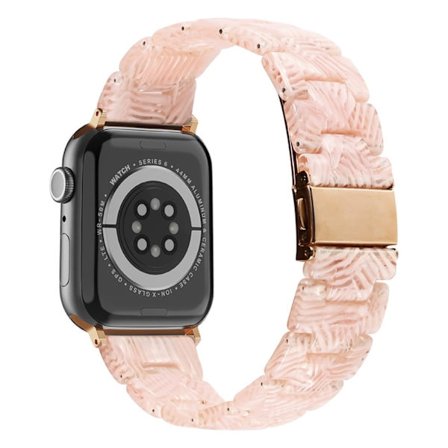 Apple Watch (45 mm) klockarmband i resinmodell - Rosa Randig