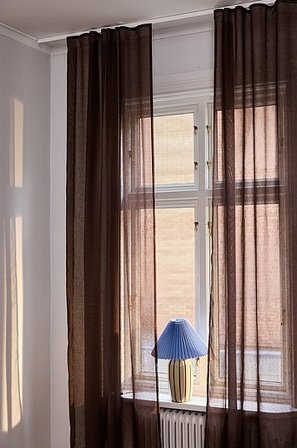 Jotex - Vorhang Mit Leinenstruktur Im 2er-pack Schokoladenbraun - LIZZIE - Kaufe Leinengardinen bei Jotex