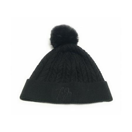 Liu Jo Beanie Hoed with pompon C23Lj29 , Zwart , Heren , Maat: ONE Size Hoeden