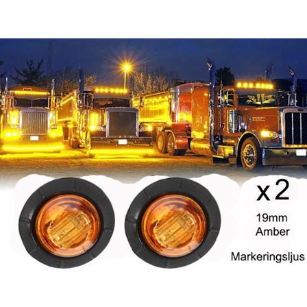 Markeringsljus position orange ledlampor 2-pack 12v led