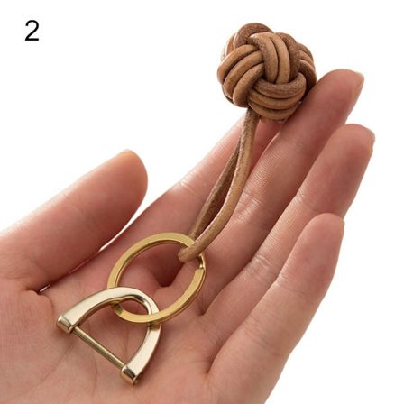 Kuskinn ball flettet vevd tau nøkkelring 2 2