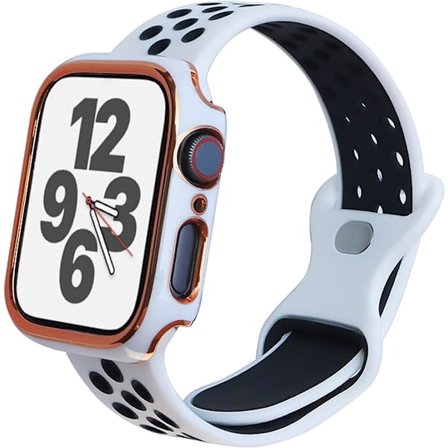 Sportband för Apple Watch Series 8 7,42/44/45/49mm Armband, för Sport, Skydd, Multi-Hole Ventilerat Silikonersättningsband
