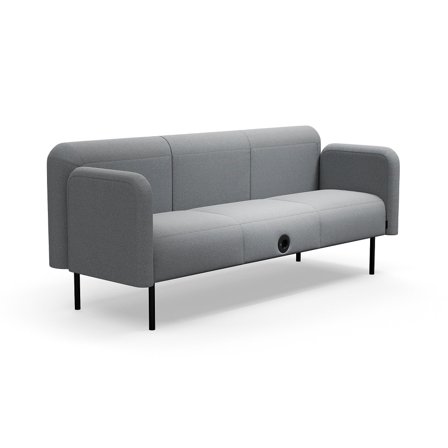 Sofa VARIETY, 3-Sitzer, mit USB-Steckdose, Stoff Pod CS, silbergrau