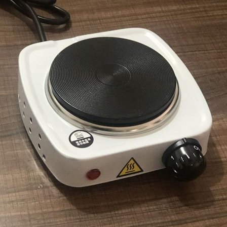 Mini Risgryter Elektrisk Varm Plate Enkelt Hode Elektrisk Risgryter Pot Egnet for Hot Pot Matlaging (GB 220V, Hvit) 1 Stykke