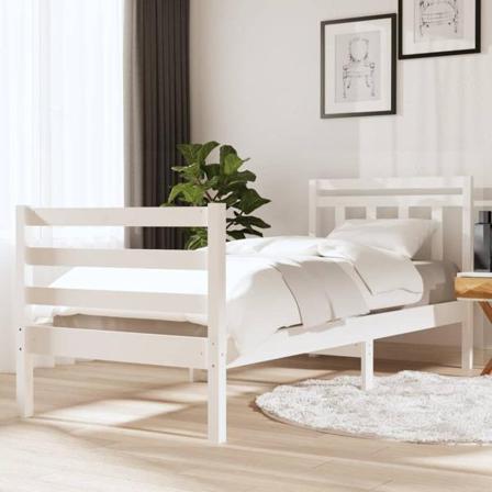 Vidaxl Sängram Vit Massivt Trä 90x190 Cm 3ft Vit