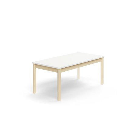 Tisch DECIBEL, 1400x700x590 mm, schalldämmendes Hochdrucklaminat, Birke/weiß