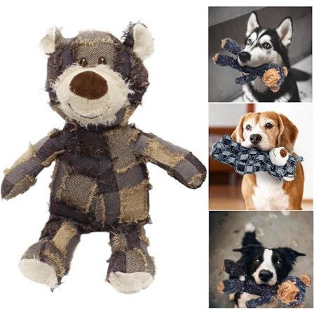 Hundekammerat til tunge tyggere, hundebjørnelegetøj til stærke & aggressive tyggere, holdbar, kraftig til tygning, rensning af tænder, tandkød (lilla)