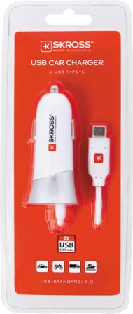 SKROSS USB billader med Type- C-kabel (2.0)