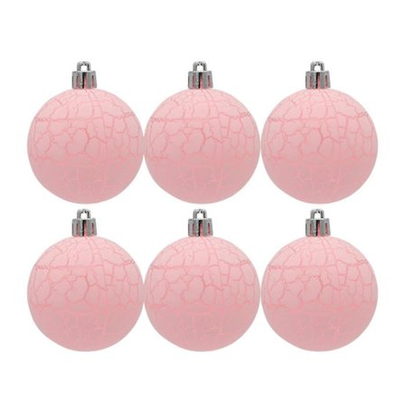 6 st 6 cm julkulor med sprickeffekt, enkla att hänga, festliga, klara färger, julgranskulor, hängen