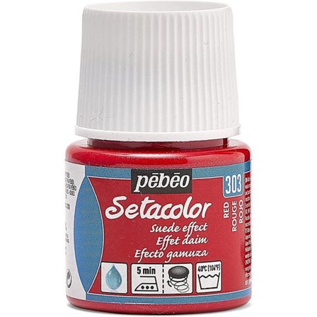 Tekstiiliväri - Pébéo - Setacolor - Opakki Nukkaefekti - 45 ml - Punainen