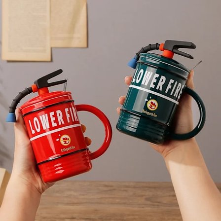 Creative Fire Extinguisher Ceramic Mug Spoof Couple Mug 480ml Beer Mug Birthday Gift Coffee Mug Home Decoration Accessories New