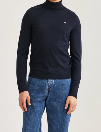 Morris Merino Roller Neck - Black - M