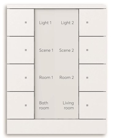 ABB 2CKA006330A0014 Tryckknapp KNX Antal manöverpunkter: 8, Strömbrytare & vägguttag