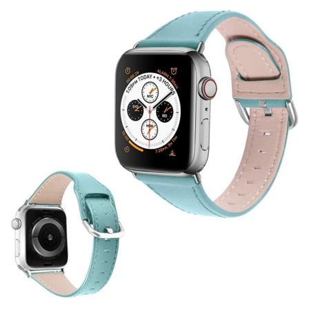 Aitoa nahkaa oleva ranneke Apple Watch Series 6 / 5 40mm - Sininen Blue