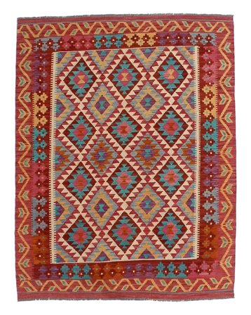 Oriental Kilim Afghan Old Style Rug 153X192 Wool, Afghanistan
