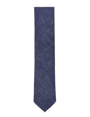 Lindbergh Black Structured Tencel Tie 7 Cm - Navy - ONE SIZE