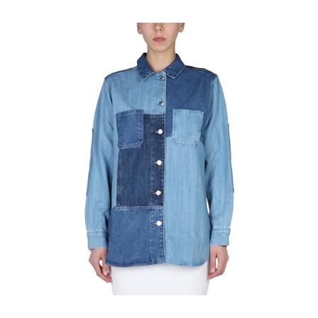 Helmut Lang, Patchwork Jacket Niebieski, Kobieta, Rozmiar: XS