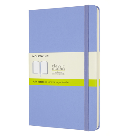 Moleskine Classic Hard Cover Notebook Large Hydrangea Blue Plain