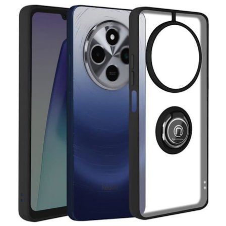 Fodral till Xiaomi Redmi 14C - AVIZAR - Metal Ring Video Support - Svart