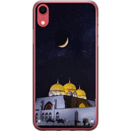 Yhteensopiva Puhelinkuori Apple iPhone XR Tähtikirkas yö kultaisine kupoleineen ja puolikuun yllä valaistun moskeijan yllä