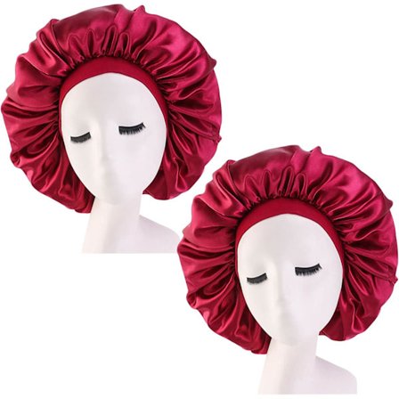 Satin Sovbonnet, Nattmössa med Bred Elastisk Band, Siden Sovhatt