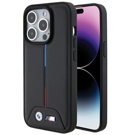 BMW Quiltet tricolor iPhone 15 Pro-taske - sort