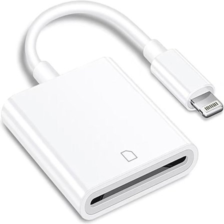 (Apple MFi-sertifisert) Lightning til SD-kort kameraleser for iPhone, Trail Camera Viewer SD-minnekortleser adapter kompatibel med iPhone 14/13/12
