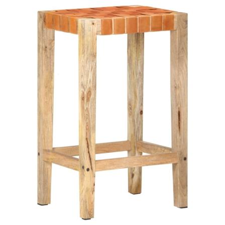 Vidaxl Barstolar 2 St Brun Äkta Läder 75 Cm Brun