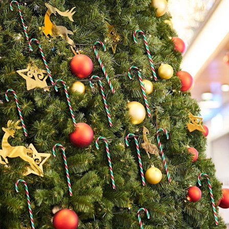 Jul Plast Godis Käpp Julgran Hängande Ornament för Julbordsdekoration Favor{REN}